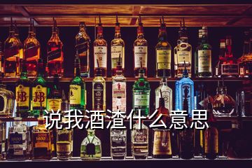 說我酒渣什么意思