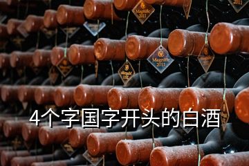 4個(gè)字國字開頭的白酒