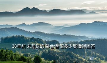 30年前 未開(kāi)封的 茅臺(tái)酒 值多少錢懂得回答