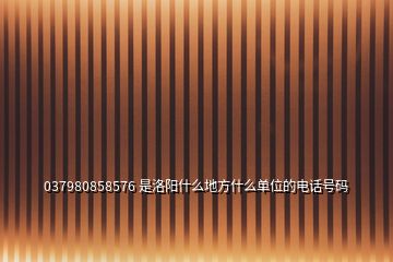 037980858576 是洛陽(yáng)什么地方什么單位的電話(huà)號(hào)碼