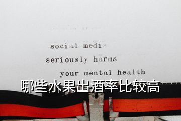 哪些水果出酒率比較高