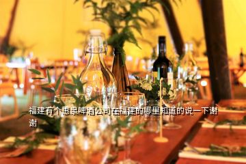 福建有個(gè)惠泉啤酒公司在福建的哪里知道的說一下謝謝