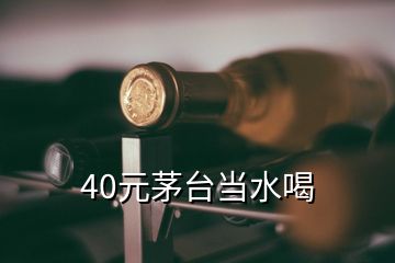 40元茅臺當(dāng)水喝