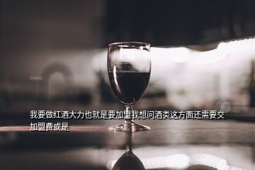 我要做紅酒大力也就是要加盟我想問酒類這方面還需要交加盟費或是