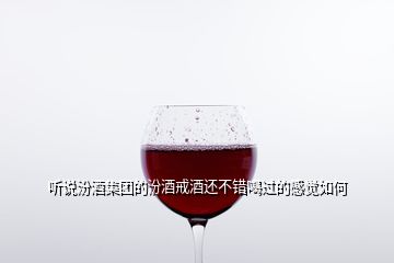 聽說汾酒集團的汾酒戒酒還不錯喝過的感覺如何