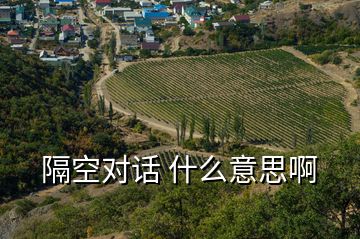 隔空對(duì)話 什么意思啊