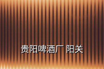 貴陽啤酒廠 陽關