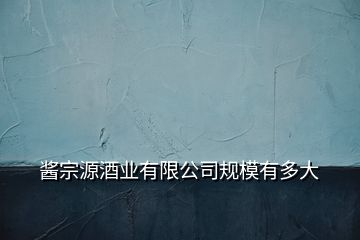 醬宗源酒業(yè)有限公司規(guī)模有多大