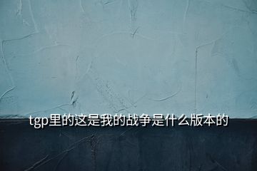 tgp里的這是我的戰(zhàn)爭(zhēng)是什么版本的