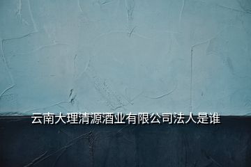 云南大理清源酒業(yè)有限公司法人是誰