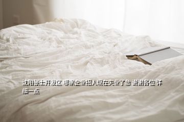 沈陽張士開發(fā)區(qū) 哪家企業(yè)招人現(xiàn)在失業(yè)了急 謝謝各位 詳細(xì)一點(diǎn)