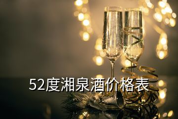 52度湘泉酒價格表