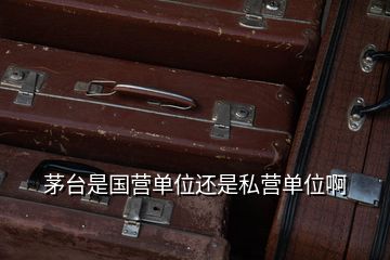 茅臺是國營單位還是私營單位啊