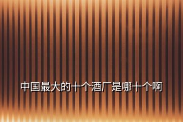 中國(guó)最大的十個(gè)酒廠是哪十個(gè)啊