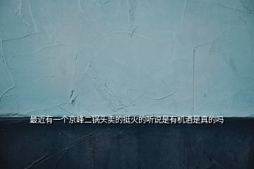 最近有一個(gè)京峰二鍋頭賣的挺火的聽(tīng)說(shuō)是有機(jī)酒是真的嗎