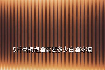 5斤楊梅泡酒需要多少白酒冰糖