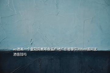 xo酒畫一個(gè)皇冠背面寫食品產(chǎn)地廣東省肇慶700ml請(qǐng)問這酒值錢嗎