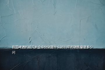 我國(guó)啤酒的前幾大企業(yè)分別是什么2011年的銷售量是多少  問(wèn)