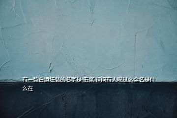 有一款白酒壇裝的名字是 五漿 請(qǐng)問(wèn)有人喝過(guò)么全名是什么在