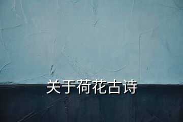 關(guān)于荷花古詩(shī)