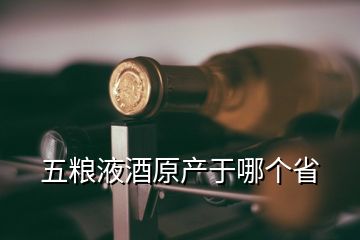 五糧液酒原產(chǎn)于哪個(gè)省