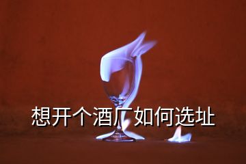 想開個酒廠如何選址